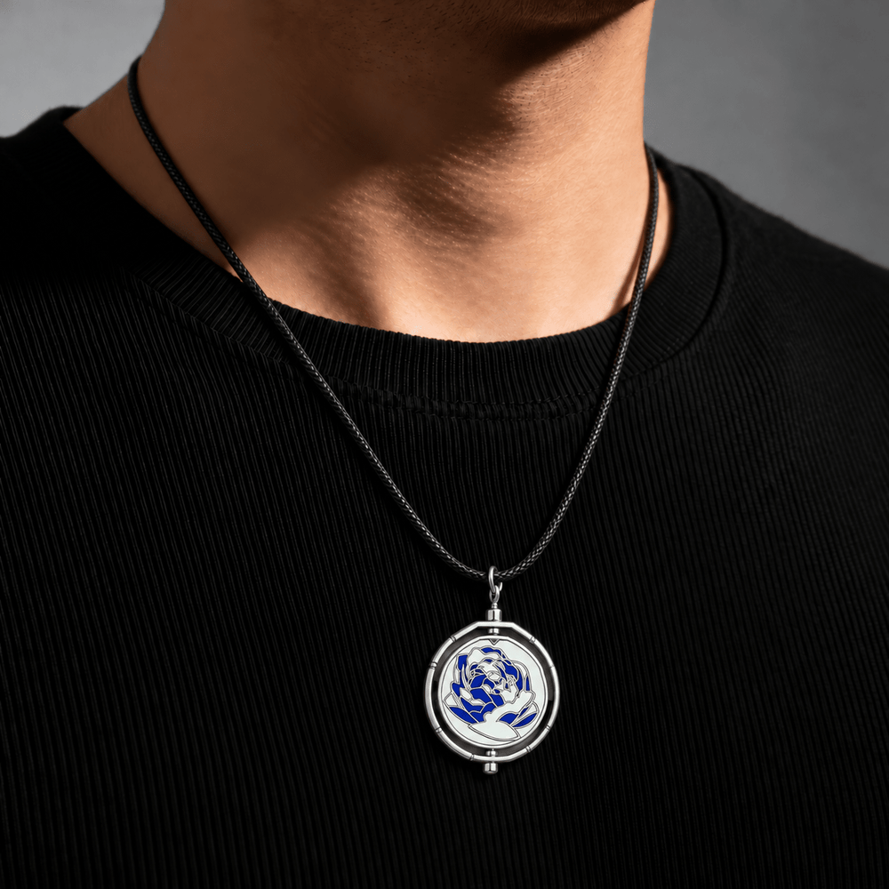 Blue Rose Spinner Necklace - Arcane - craftedbykaiyo