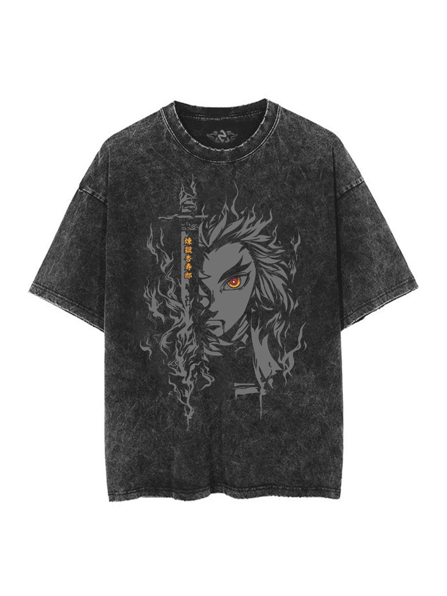 RENGOKU NICHIRIN VINTAGE TEE - Demon Slayer - craftedbykaiyo