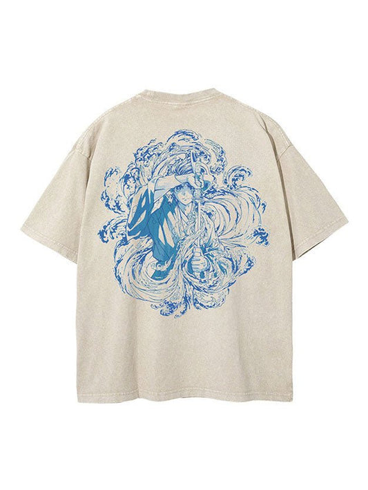 TANJIRO WATER BREATHING 2 - SIDED VINTAGE TEE - craftedbykaiyo